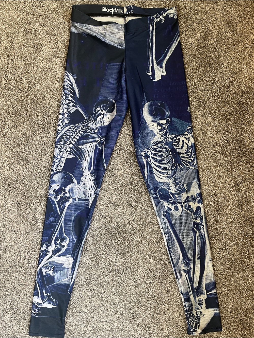 BlackMilk Navy & White Skeleton Leggings